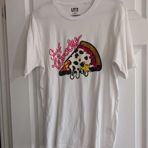 Kids White Pizza Graphic T-Shirt